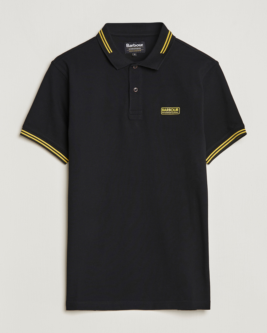 Mies | Pikeet | Barbour International | Essential Tipped Polo Black
