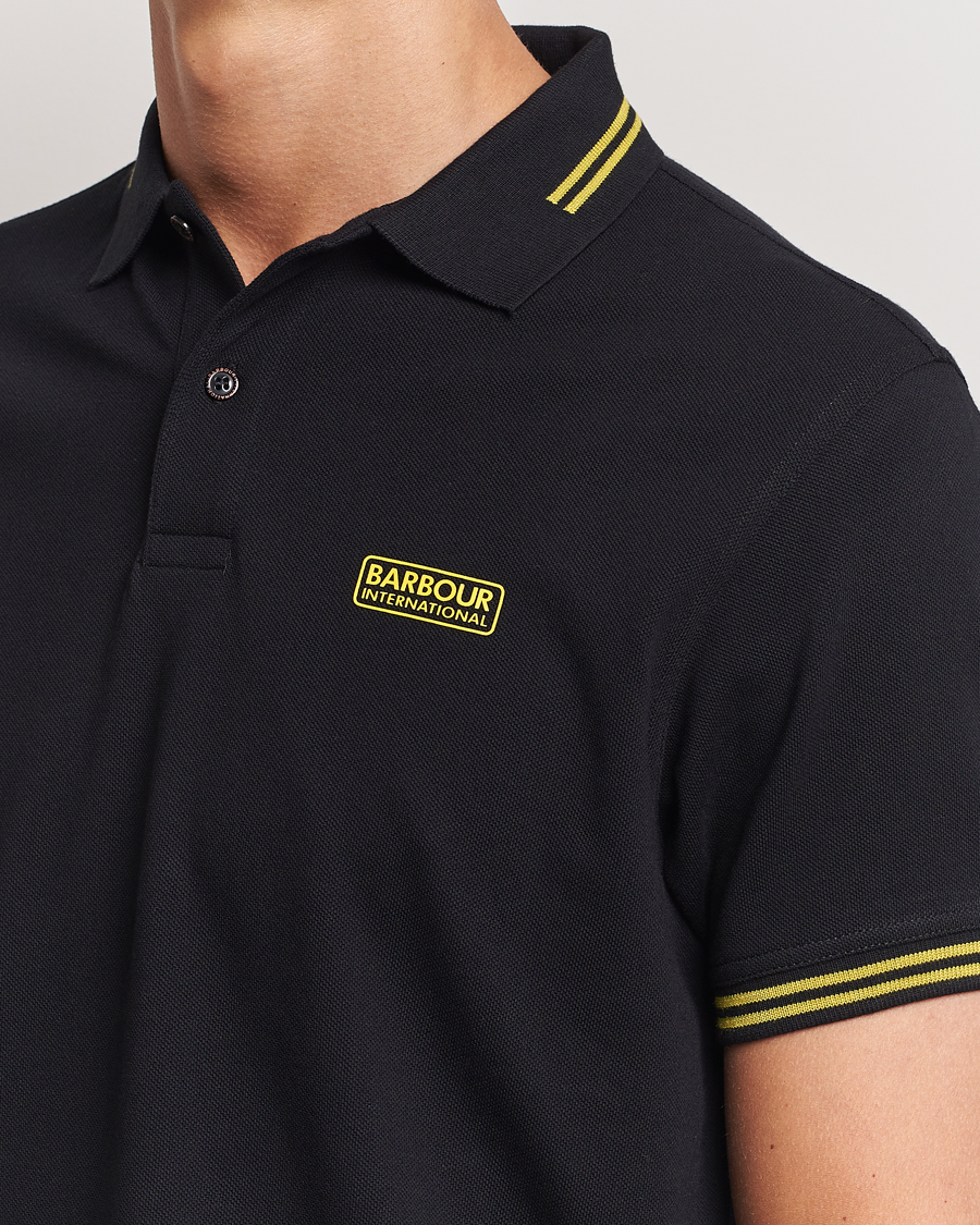 Mies | Pikeet | Barbour International | Essential Tipped Polo Black