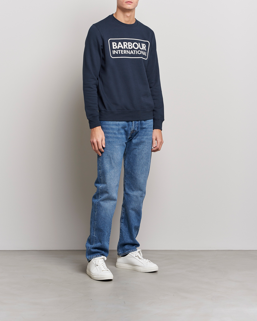 Mies | Collegepuserot | Barbour International | Large Logo Sweatshirt Navy