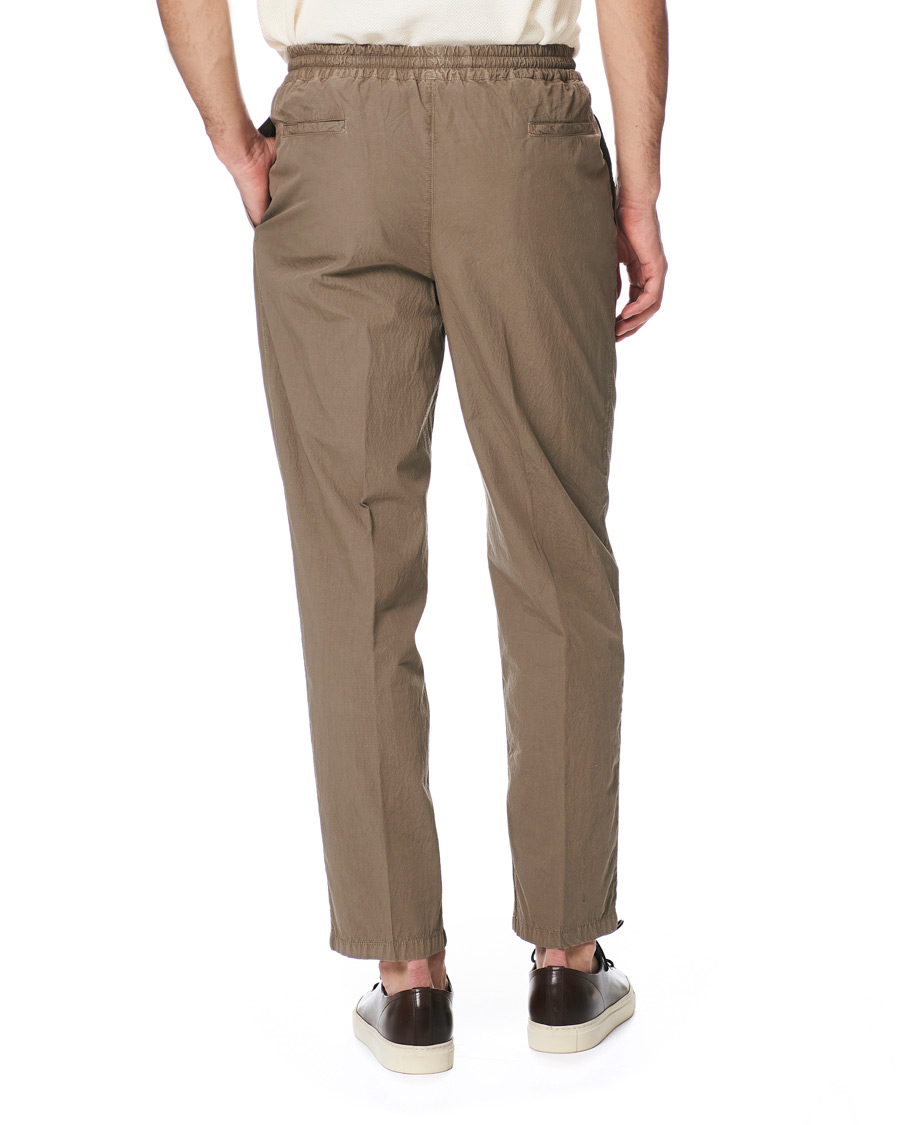 Mies | Housut | The Gigi | Soft Seersucker Drawstring Trousers Olive