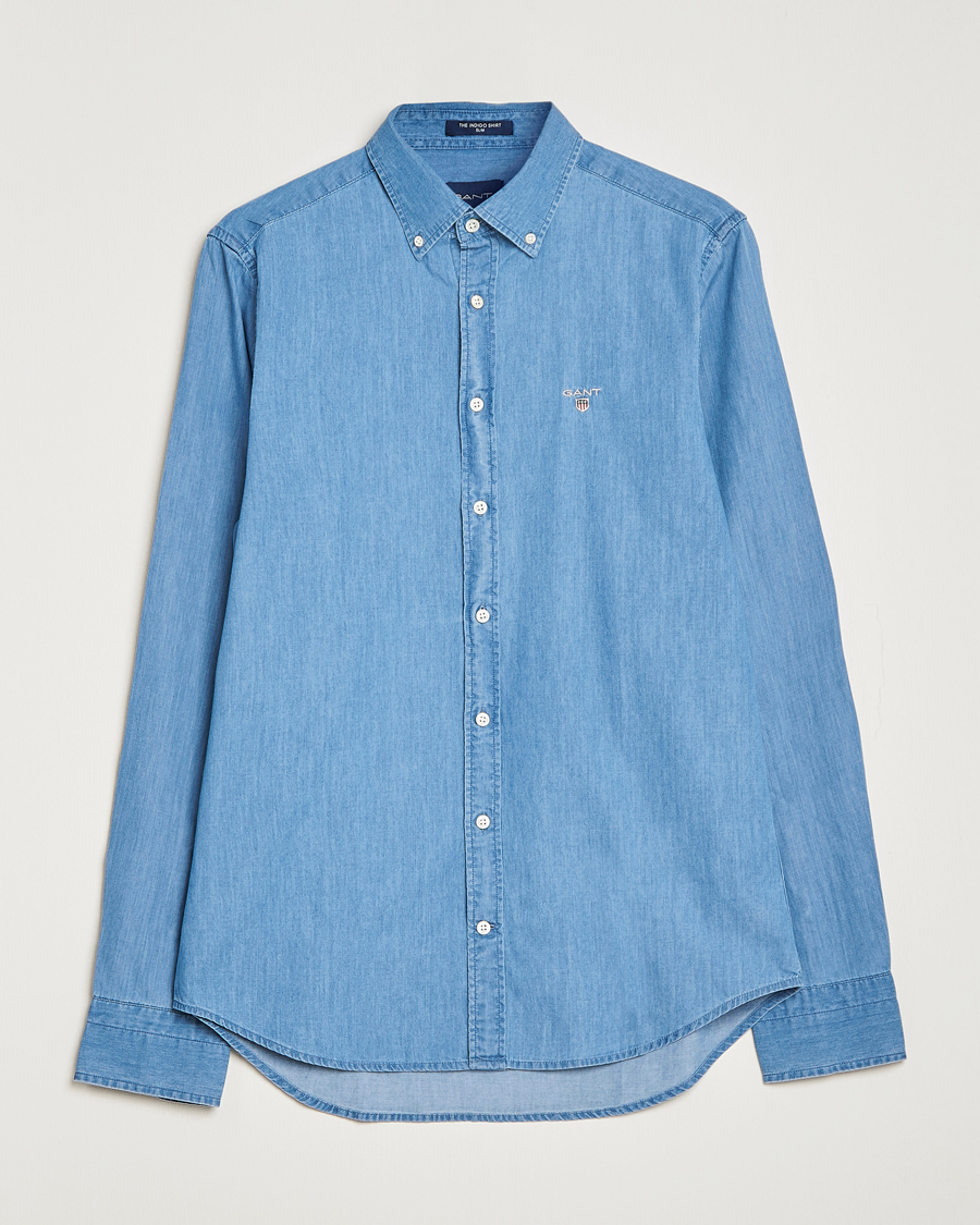 Mies | Kauluspaidat | Gant | Slim Fit Indigo Shirt Semi Light Blue
