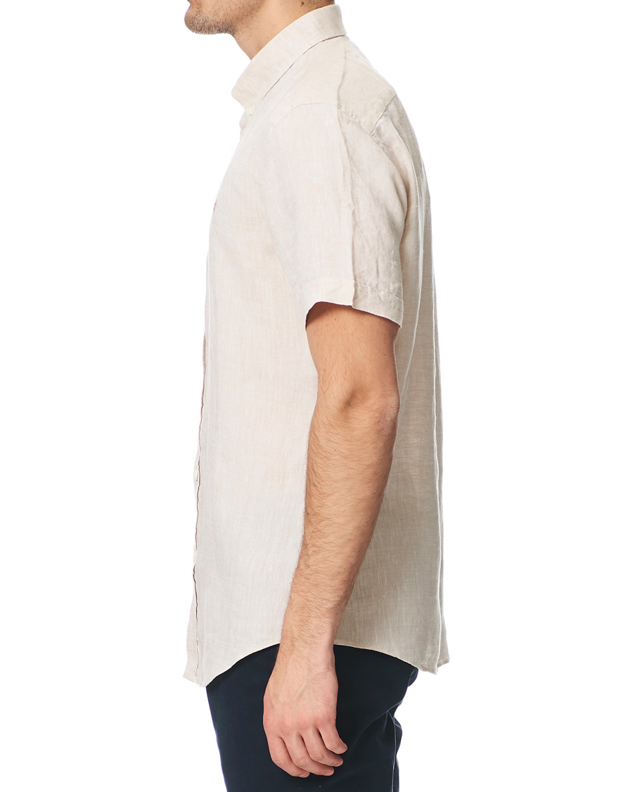 Mies | Kauluspaidat | Morris | Douglas Short Sleeve Linen Shirt Khaki