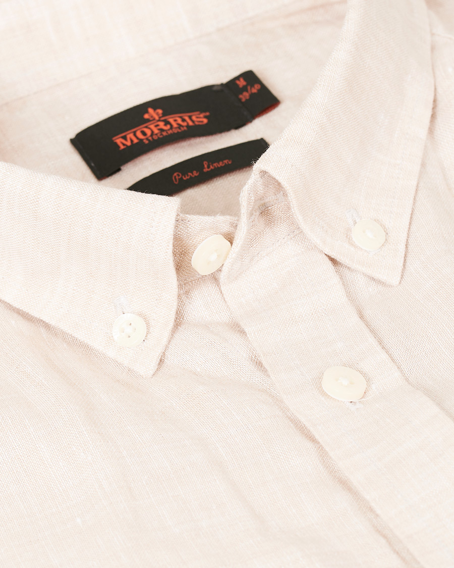 Mies | Kauluspaidat | Morris | Douglas Short Sleeve Linen Shirt Khaki