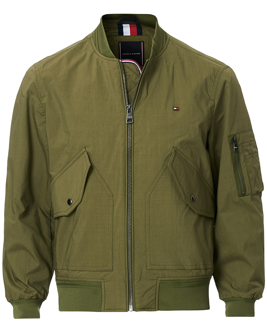 Mies | Takit | Tommy Hilfiger | Lightweight Cotton Bomber Jacket Moss Green