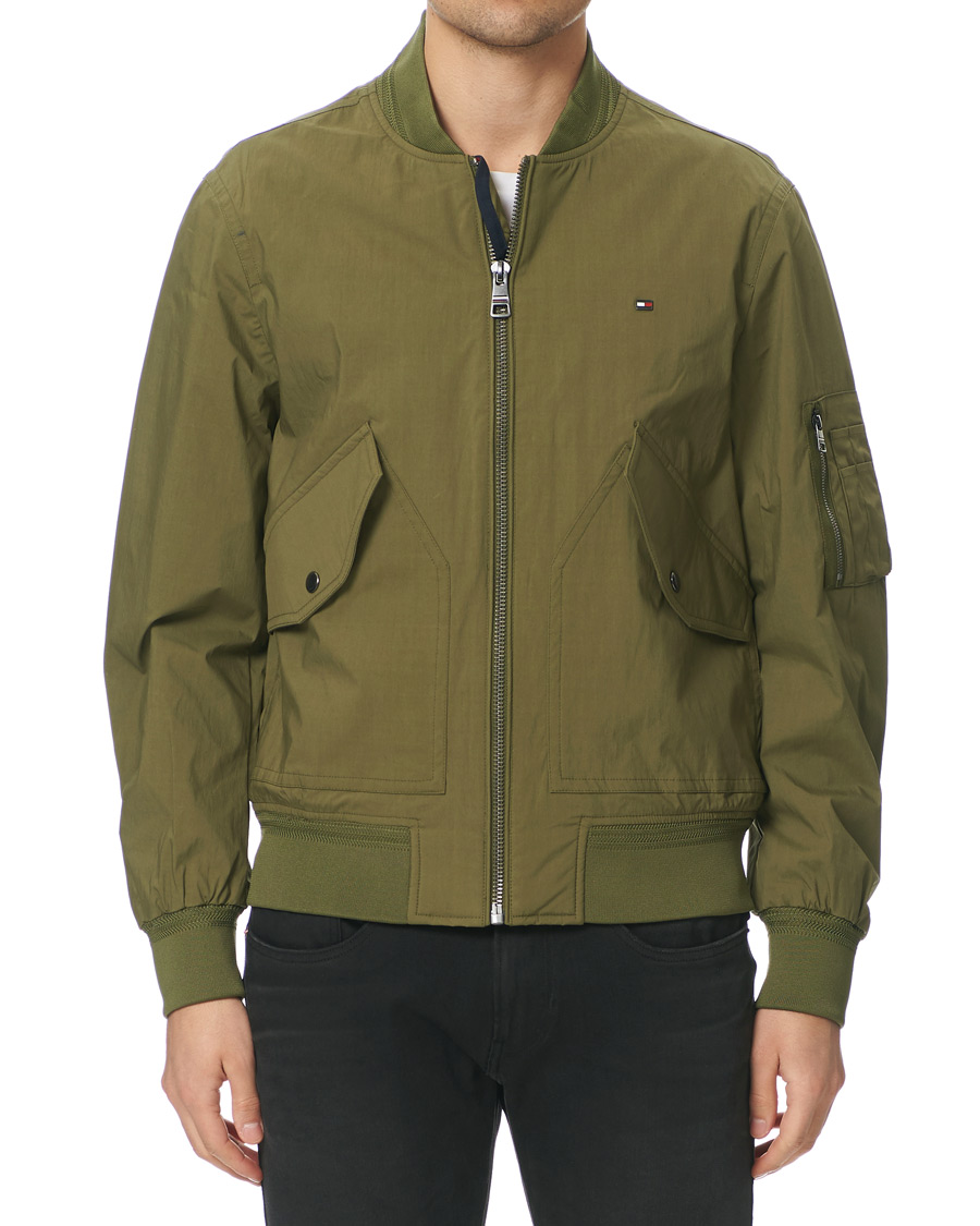Mies | Takit | Tommy Hilfiger | Lightweight Cotton Bomber Jacket Moss Green