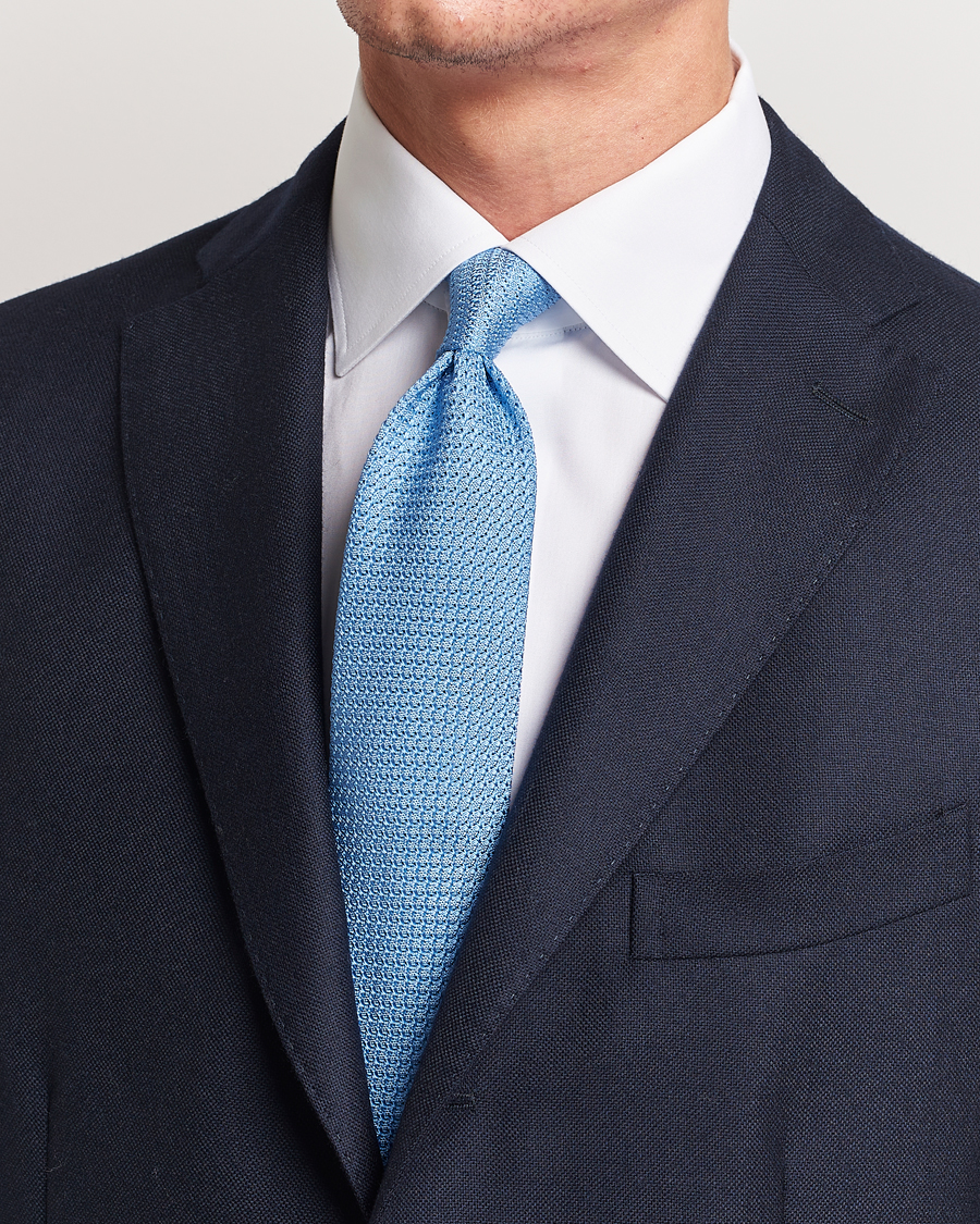 Mies | Solmiot | Amanda Christensen | Silk Grenadine 8 cm Tie Sky Blue