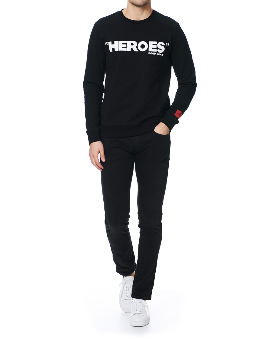 Mies | Puserot | HUGO | Deroes Printed Sweatshirt Black