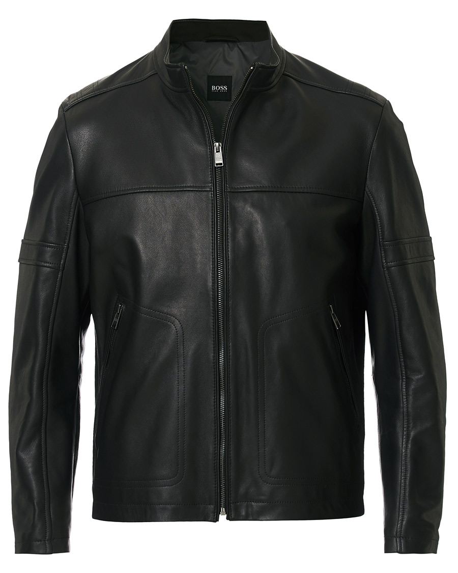 Mies | Takit | BOSS BLACK | BOSS Nidan Leather Jacket Black