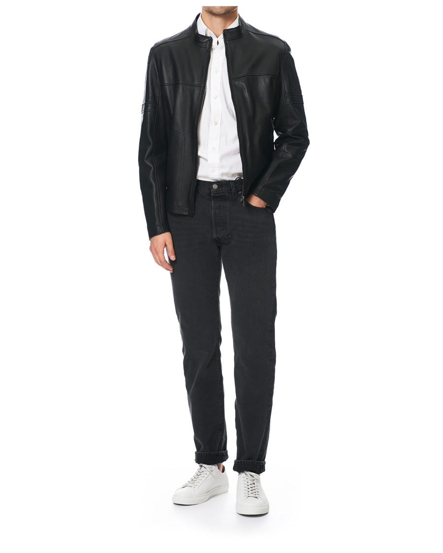 Mies | Takit | BOSS BLACK | BOSS Nidan Leather Jacket Black