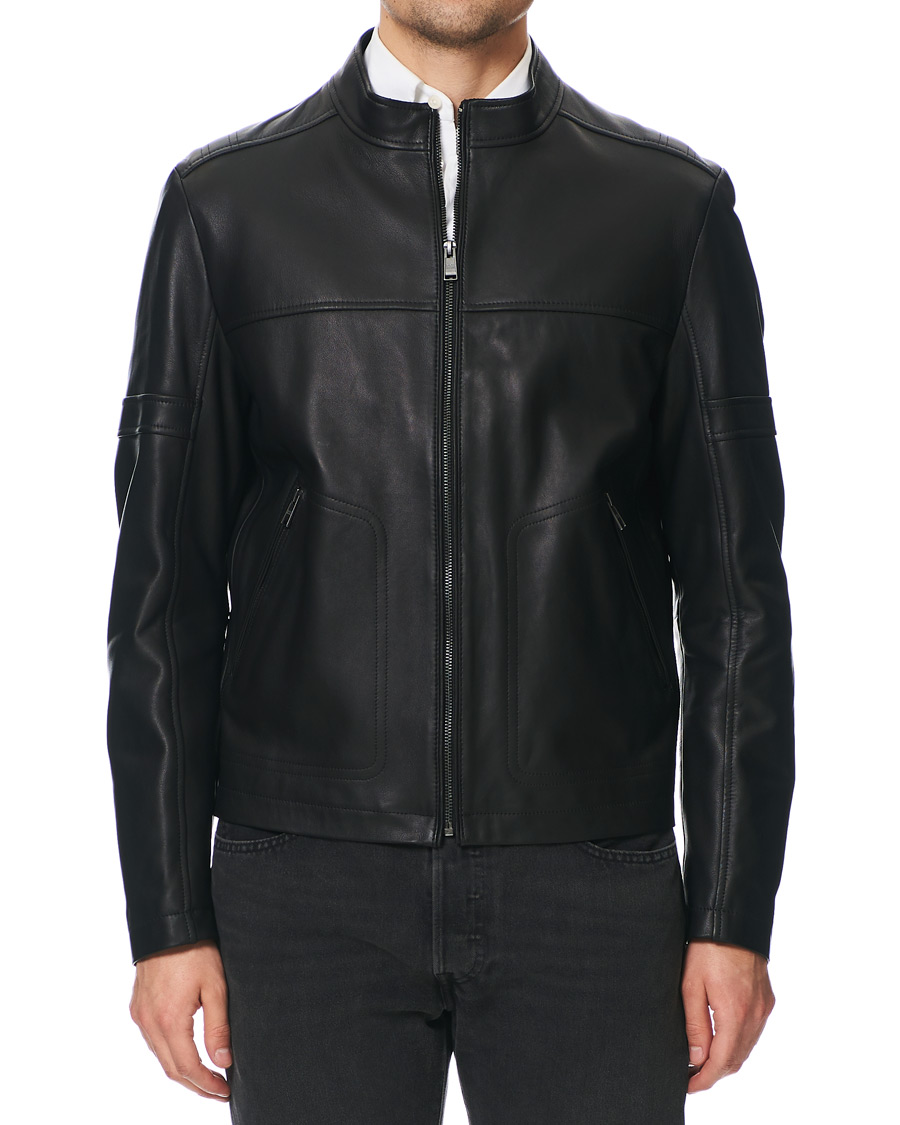 Mies | Takit | BOSS BLACK | BOSS Nidan Leather Jacket Black