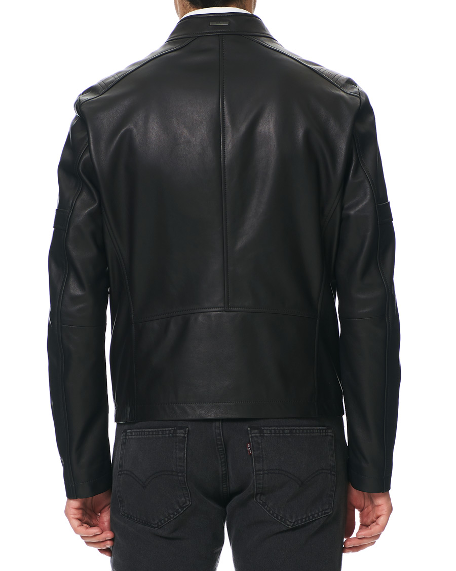 Mies | Takit | BOSS BLACK | BOSS Nidan Leather Jacket Black