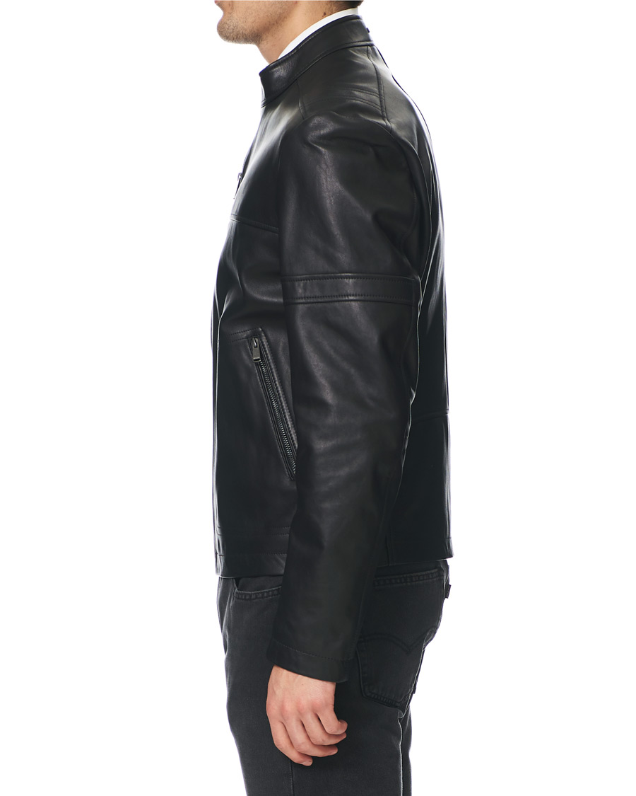 Mies | Takit | BOSS BLACK | BOSS Nidan Leather Jacket Black