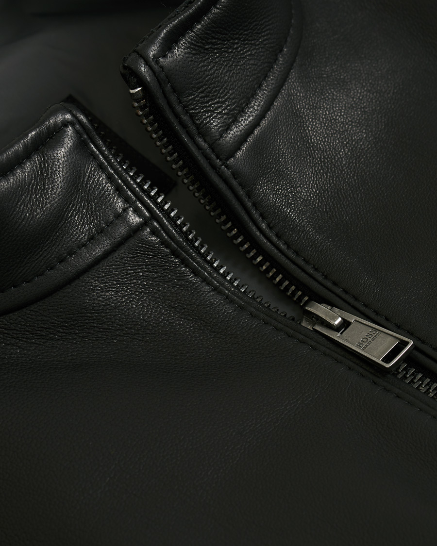 Mies | Takit | BOSS BLACK | BOSS Nidan Leather Jacket Black