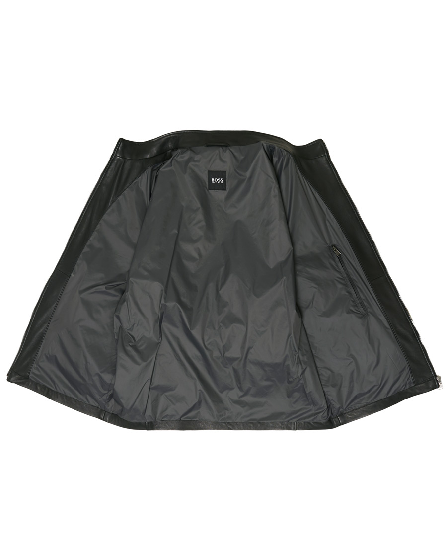 Mies | Takit | BOSS BLACK | BOSS Nidan Leather Jacket Black
