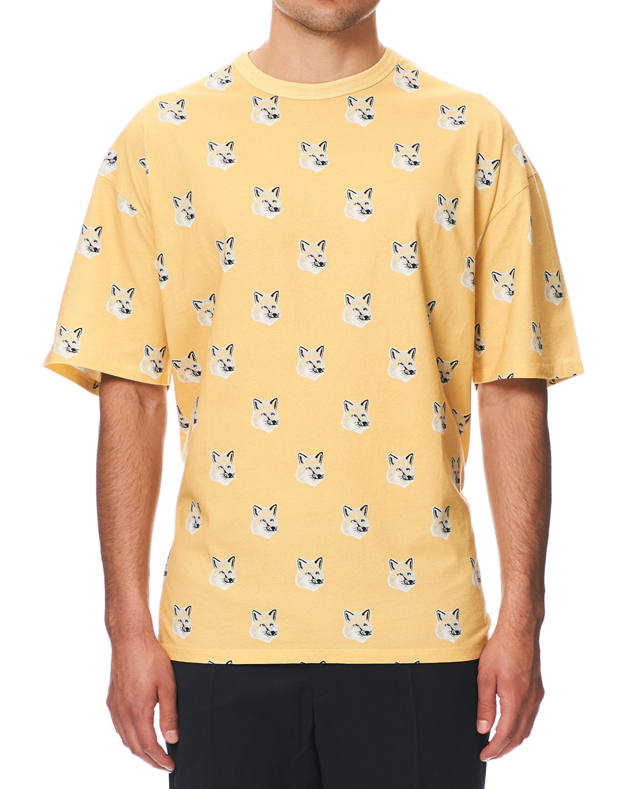 Mies | T-paidat | Maison Kitsuné | All Over Pastel Fox Head T-shirt Yellow