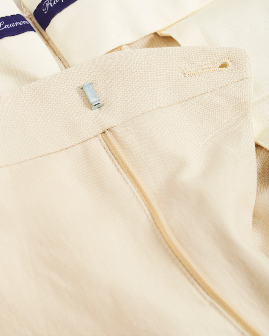 Mies | Housut | Ralph Lauren Purple Label | Side-Adjuster Linen/Silk Trousers Beige