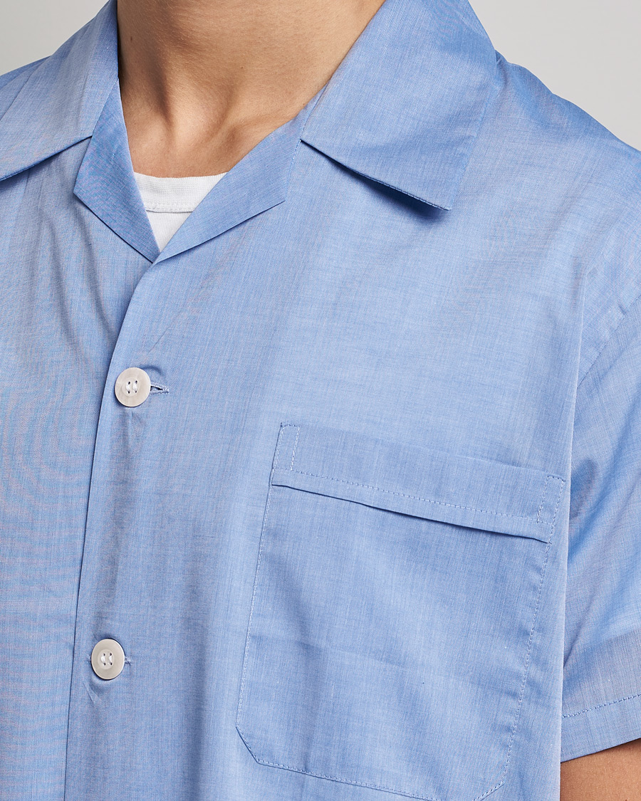 Mies | Yöpuvut ja kylpytakit | Derek Rose | Shortie Cotton Pyjama Set Blue