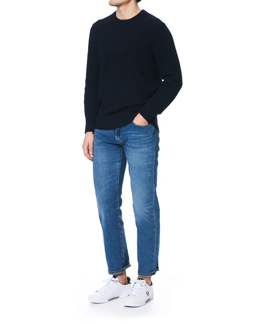 Mies | Fred Perry B722 Leather Sneaker White/Navy | Fred Perry | B722 Leather Sneaker White/Navy