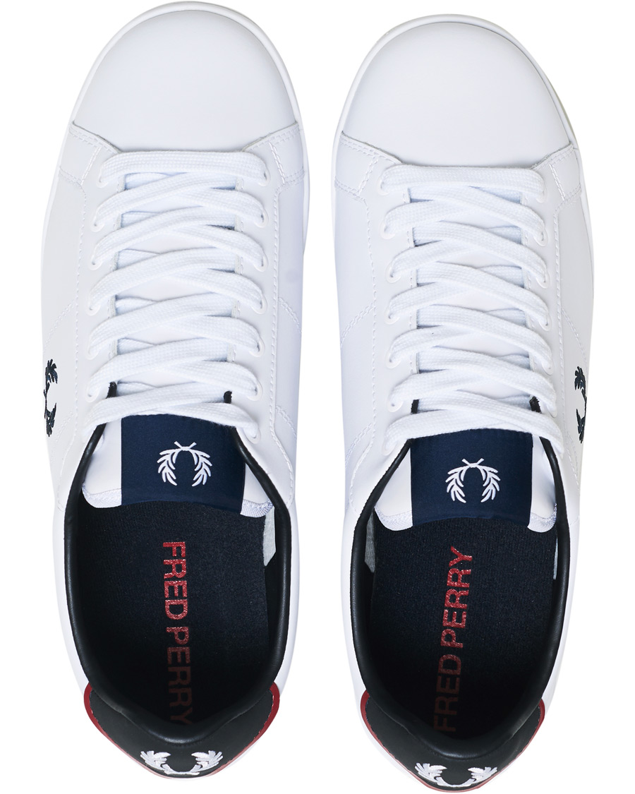 Mies | Fred Perry B722 Leather Sneaker White/Navy | Fred Perry | B722 Leather Sneaker White/Navy