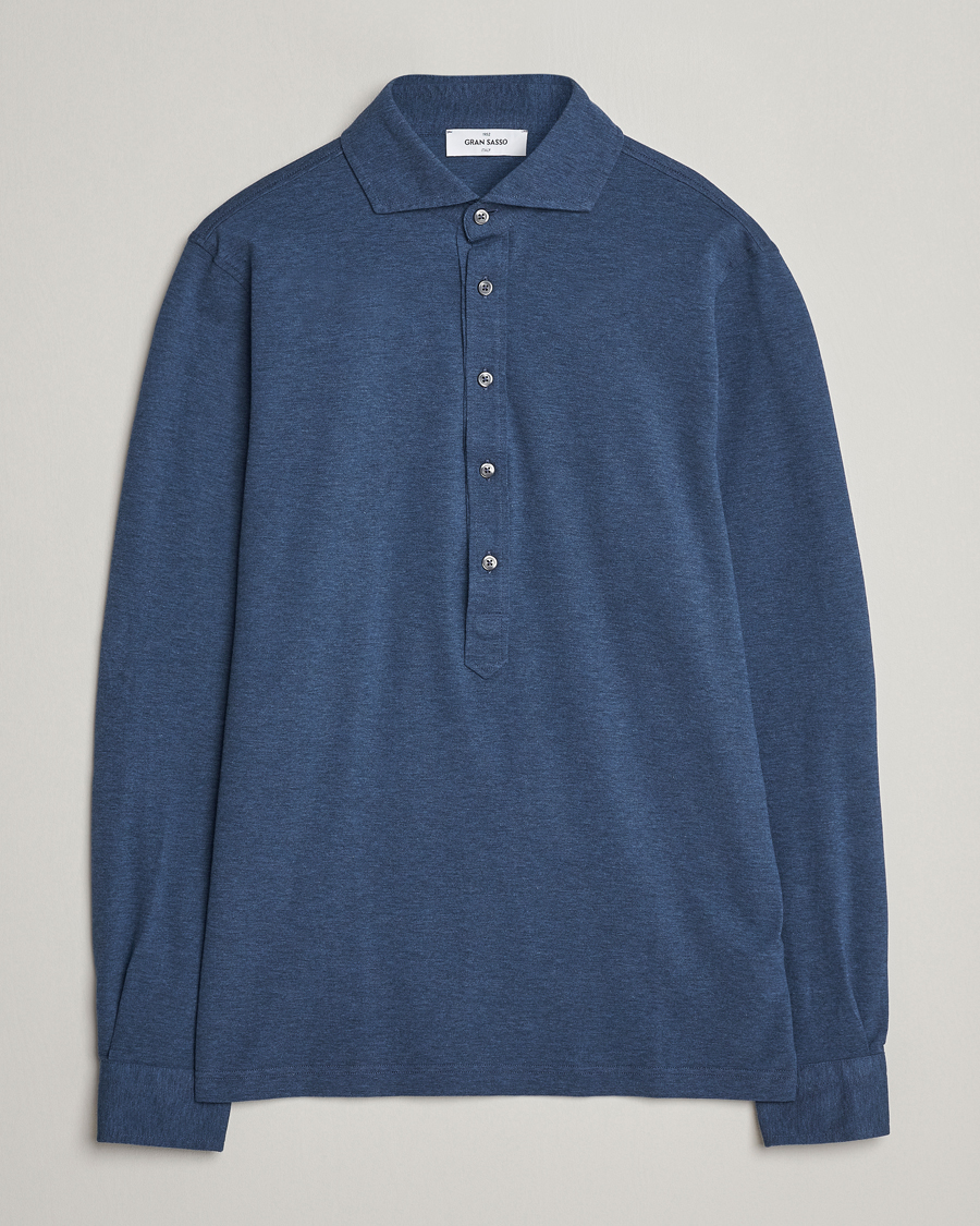Mies | Kauluspaidat | Gran Sasso | Popover Shirt Blue