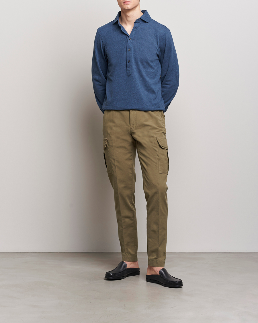 Mies | Kauluspaidat | Gran Sasso | Popover Shirt Blue