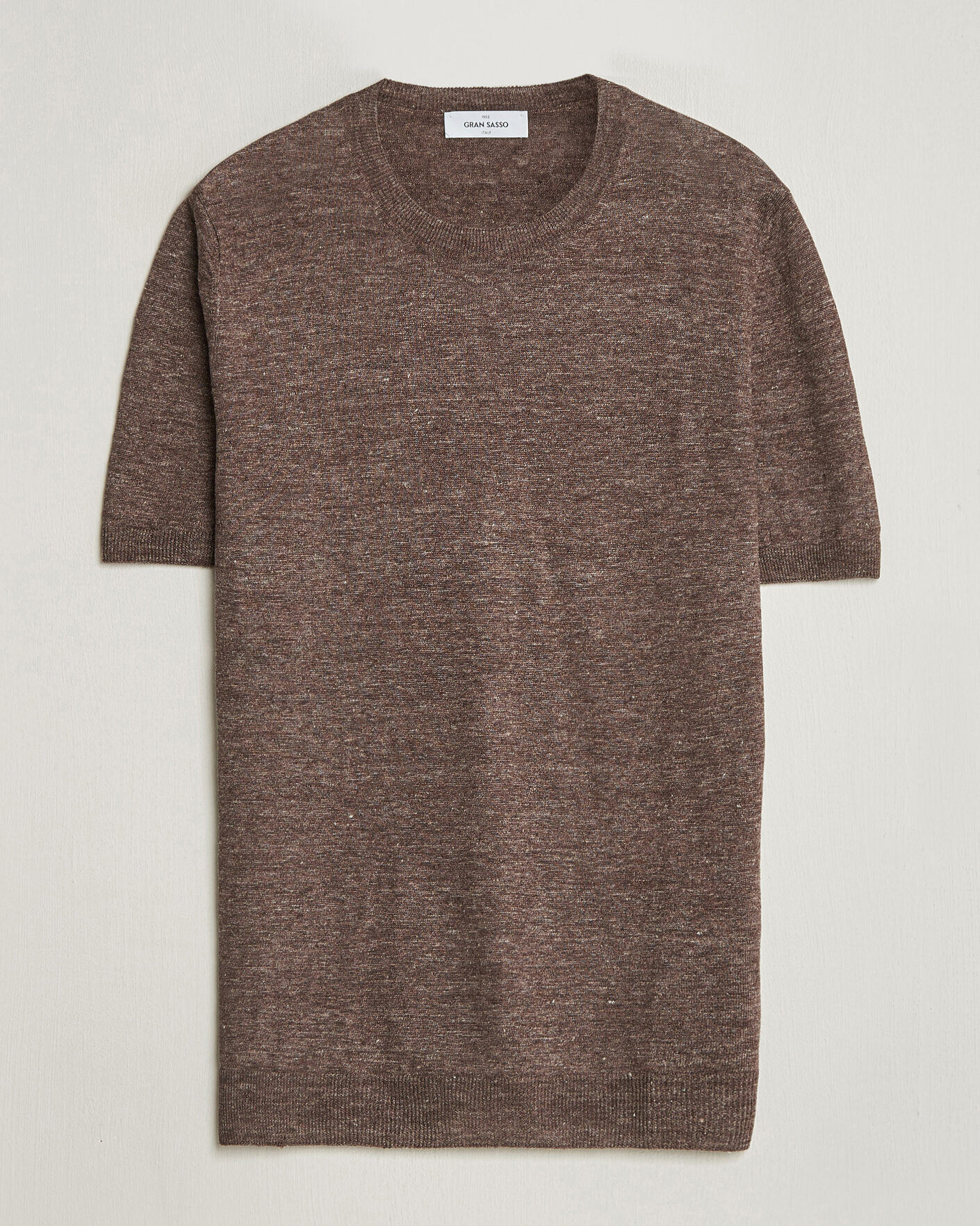 Mies | T-paidat | Gran Sasso | Crew Neck Linen Tee Light Brown