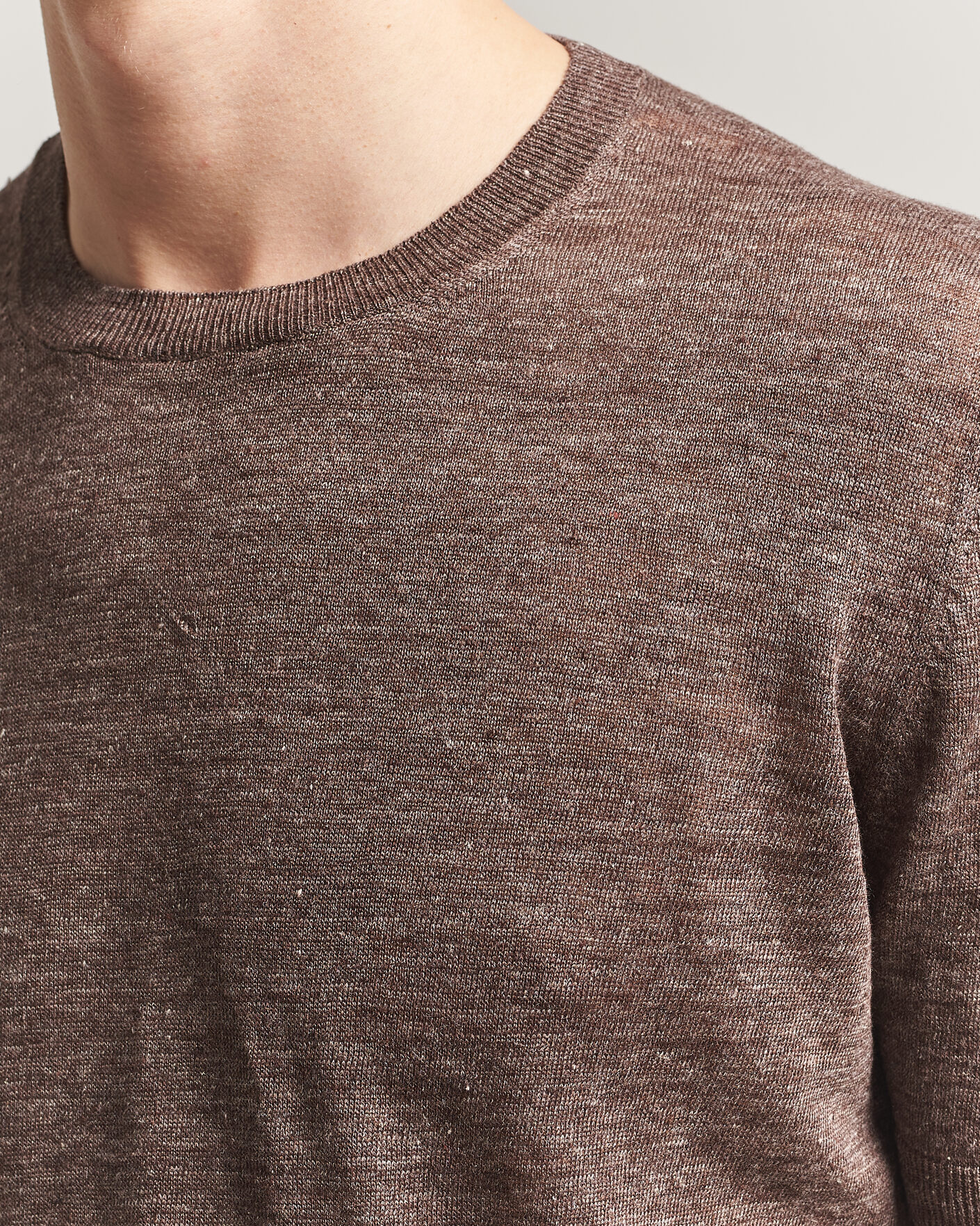 Mies | T-paidat | Gran Sasso | Crew Neck Linen Tee Light Brown