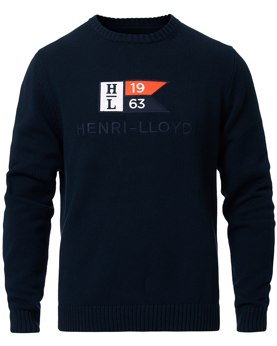 Mies | Puserot | Henri-Lloyd | Henri Lloyd Cross Flag Knitted Crew Neck Navy