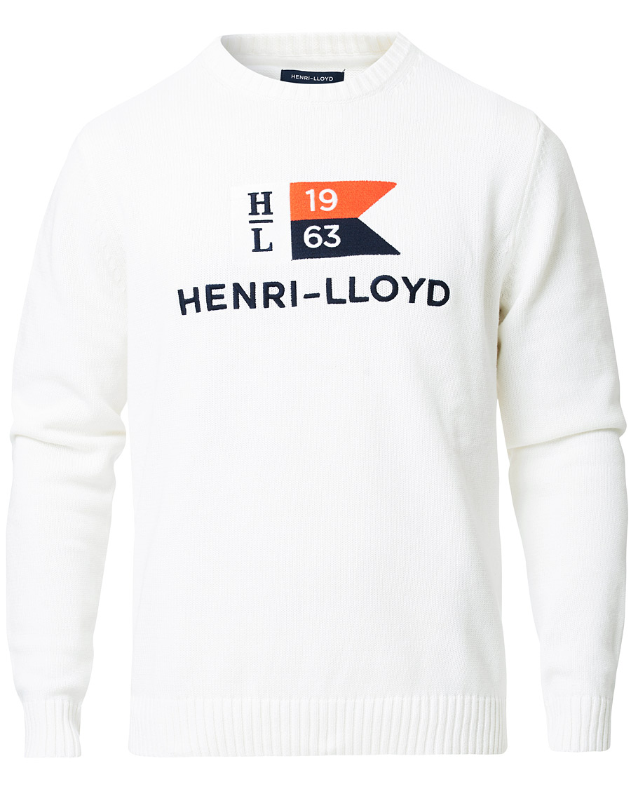 Mies | Puserot | Henri-Lloyd | Henri Lloyd Cross Flag Knitted Crew Neck Off White