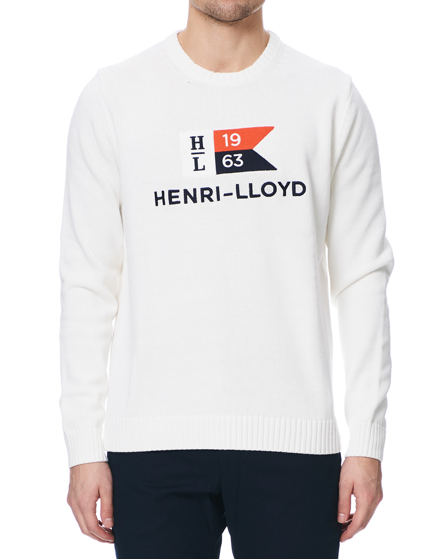 Mies | Puserot | Henri-Lloyd | Henri Lloyd Cross Flag Knitted Crew Neck Off White