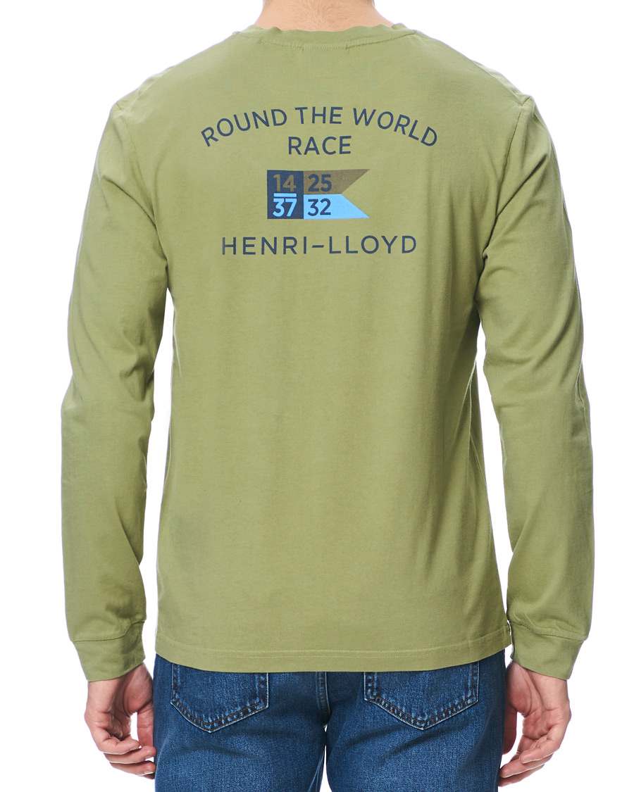 Mies | T-paidat | Henri-Lloyd | Henri Lloyd RWR Backprint Long Sleeve Crew Neck Tee Light Green