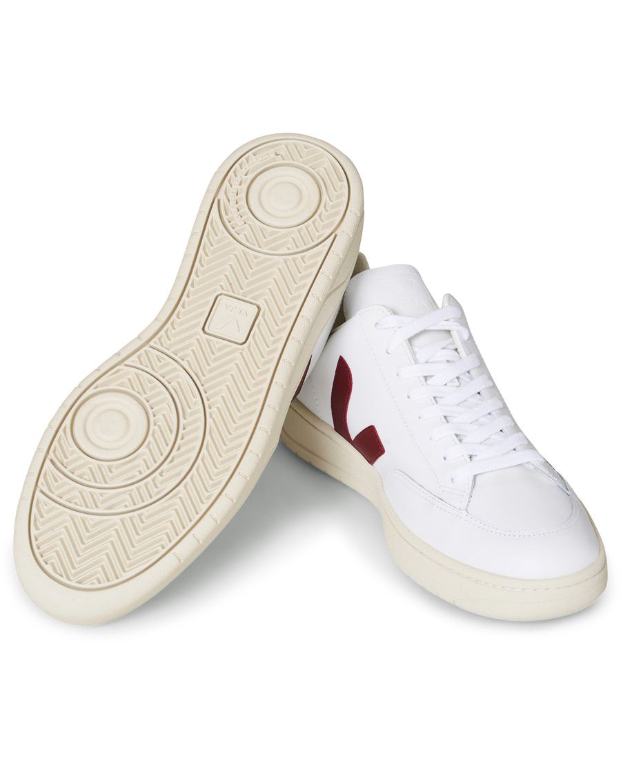 Mies | Veja V-12 Leather Sneaker White Marsala/Nautico | Veja | V-12 Leather Sneaker White Marsala/Nautico