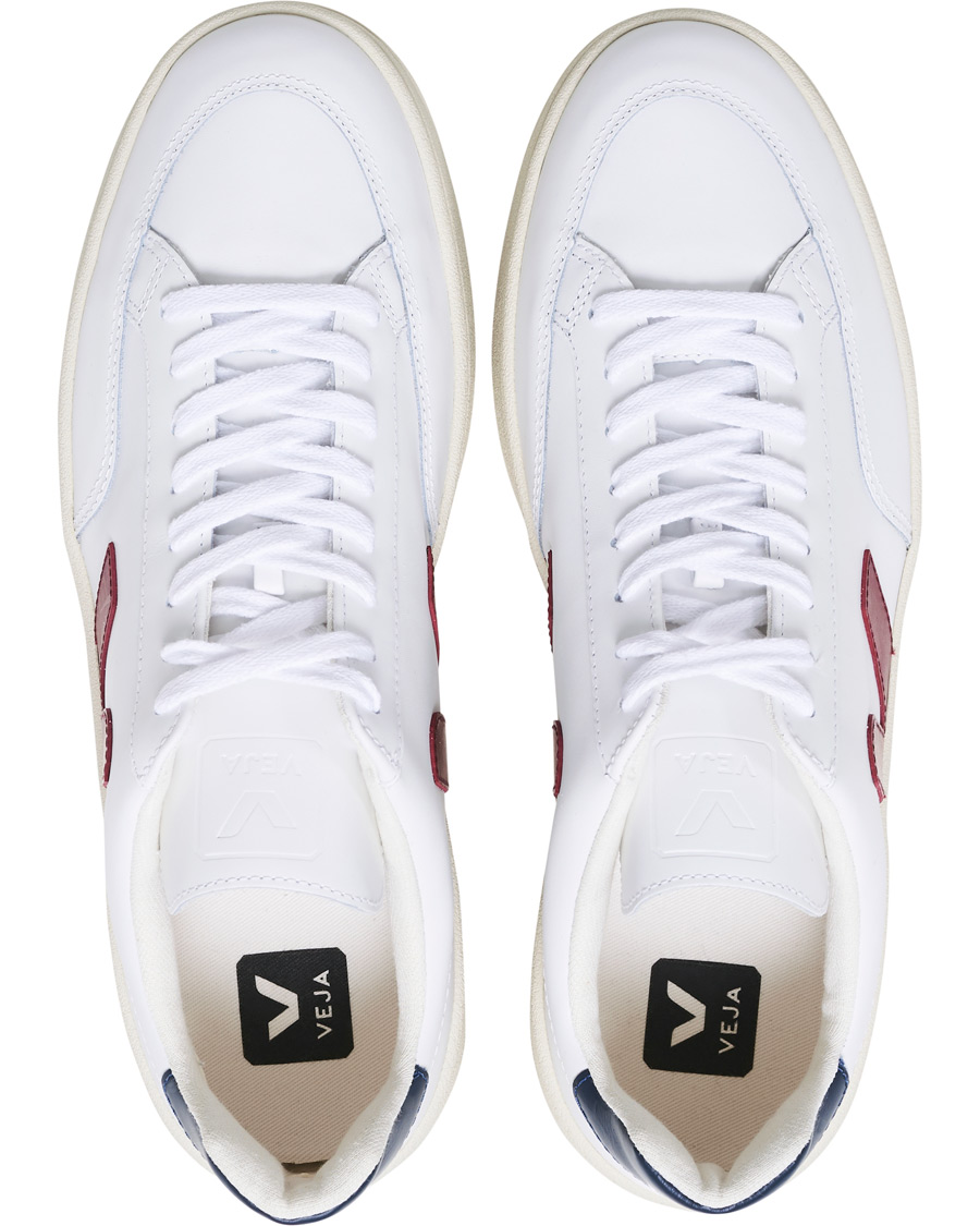 Mies | Veja V-12 Leather Sneaker White Marsala/Nautico | Veja | V-12 Leather Sneaker White Marsala/Nautico