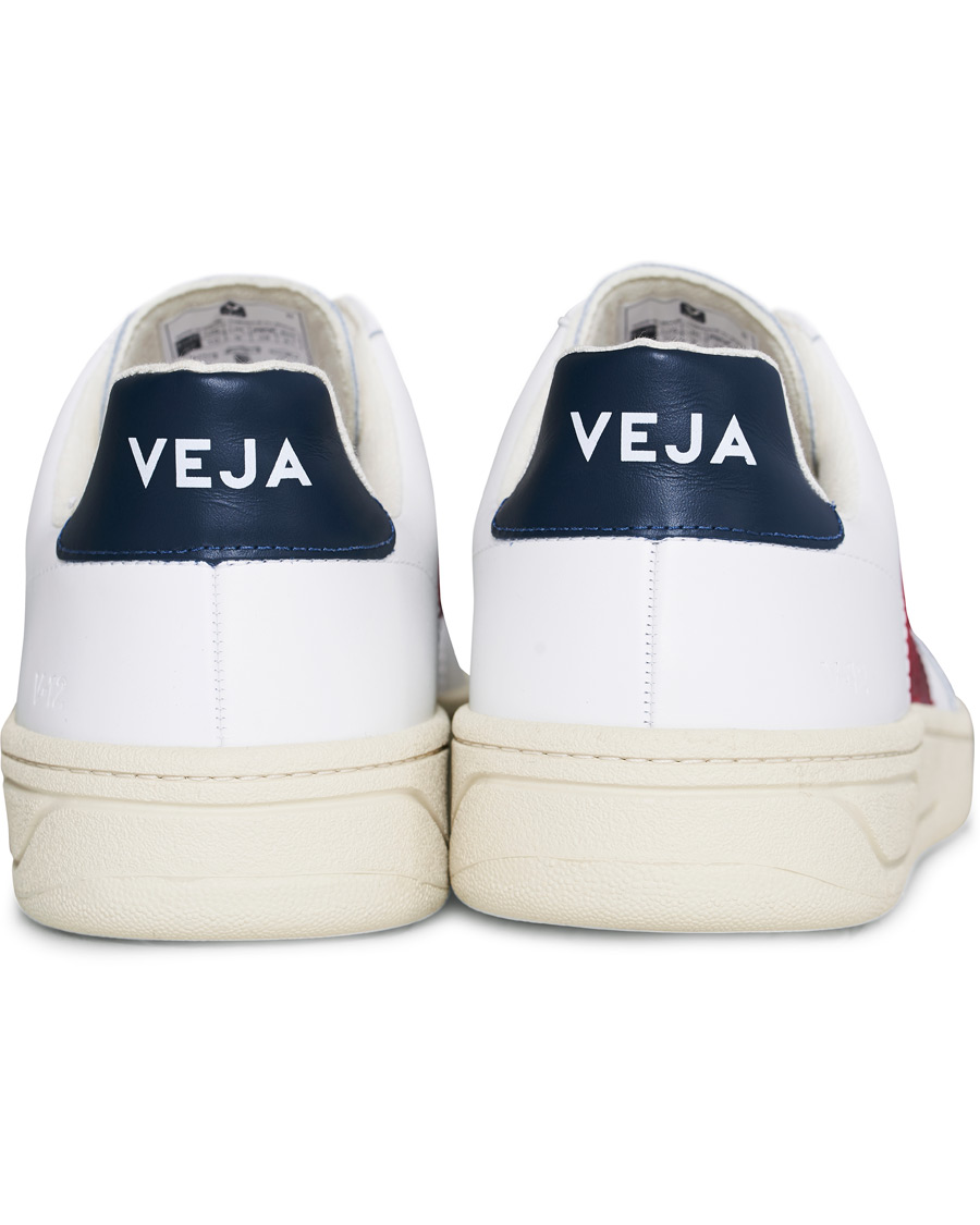 Mies | Veja V-12 Leather Sneaker White Marsala/Nautico | Veja | V-12 Leather Sneaker White Marsala/Nautico