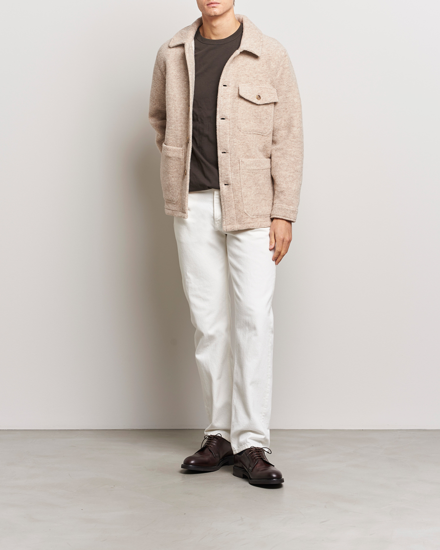 Mies | Takit | A Day's March | Chaumont Heavy Wool Overshirt Sand
