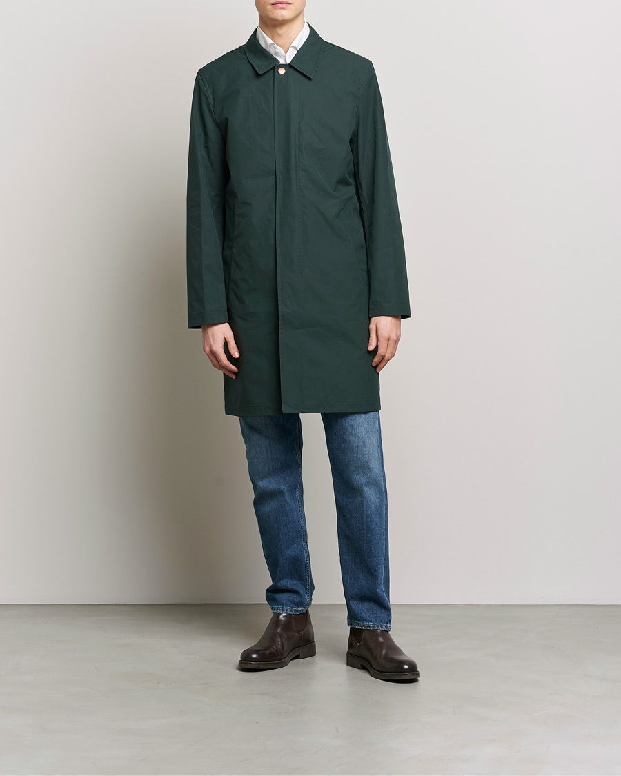 Mies |  | Private White V.C. | Unlined Cotton Ventile Mac Coat 3.0 Racing Green