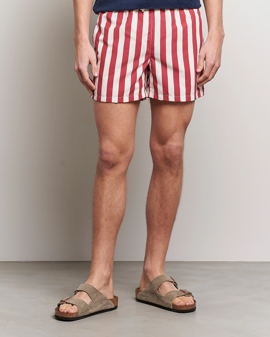 Mies | Uimahousut | Ripa Ripa | Paraggi Striped Swimshorts Red/White