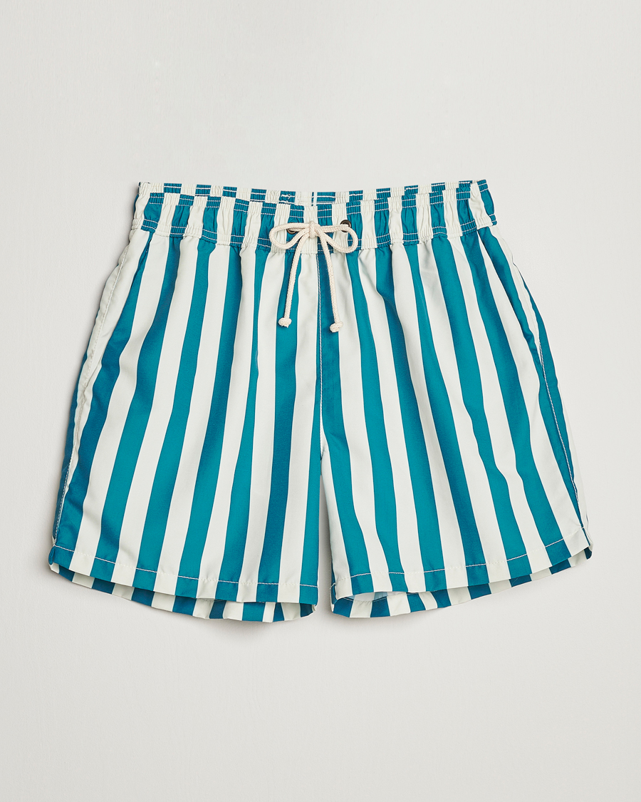 Mies | Uimahousut | Ripa Ripa | Paraggi Striped Swimshorts Green/White
