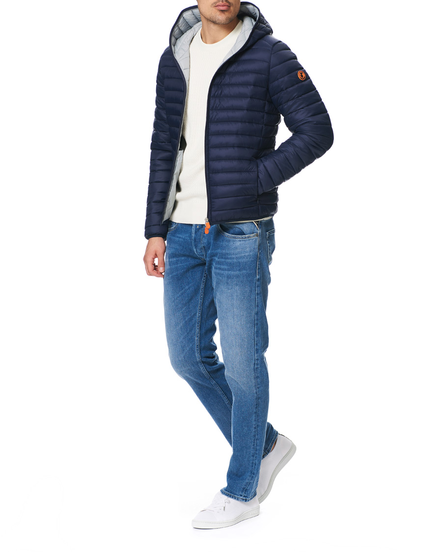 navy blue hooded jacket