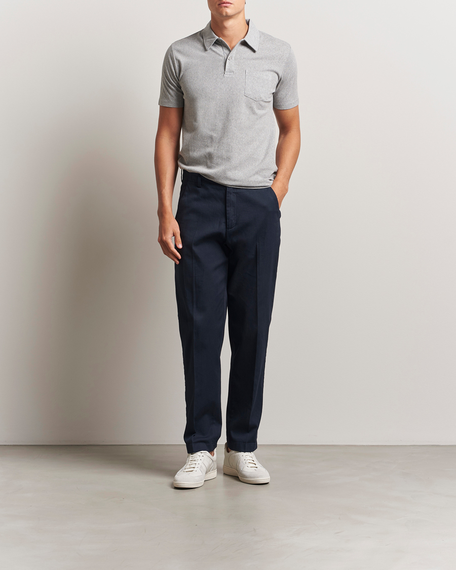 Mies | Pikeet | Sunspel | Riviera Polo Shirt Grey Melange