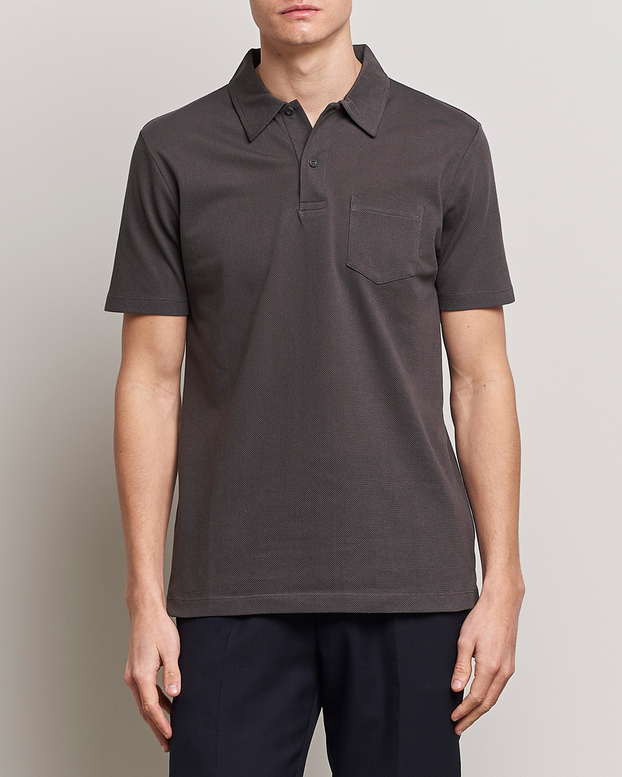 Mies | Best of British | Sunspel | Riviera Polo Shirt Charcoal