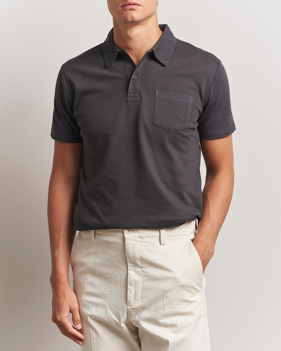 Mies | Pikeet | Sunspel | Riviera Polo Shirt Charcoal
