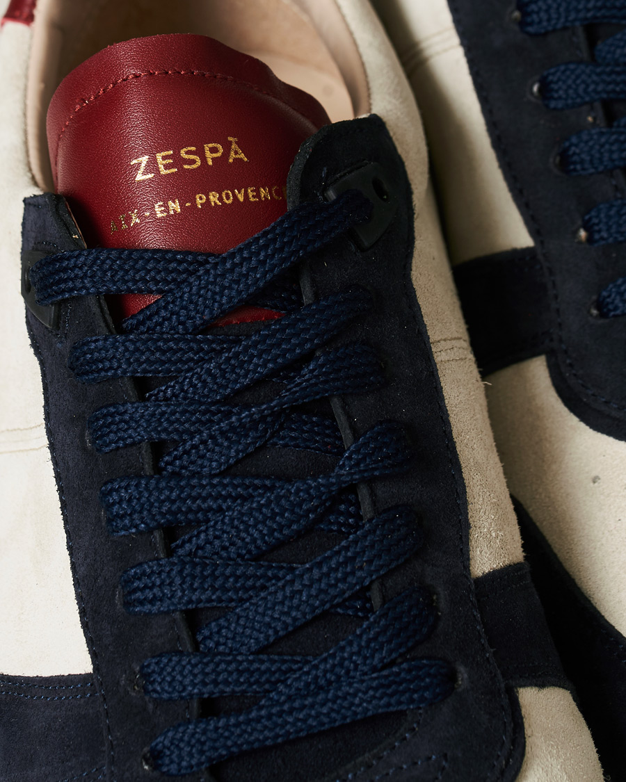 Mies | Zespà ZSP6 Suede Runner Sneakers Off White/Cerise | Zespà | ZSP6 Suede Runner Sneakers Off White/Cerise