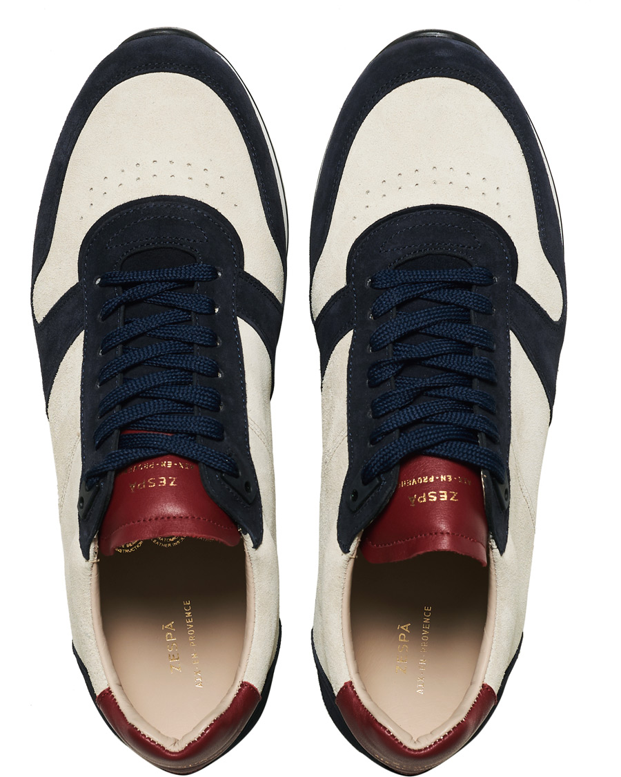 Mies | Zespà ZSP6 Suede Runner Sneakers Off White/Cerise | Zespà | ZSP6 Suede Runner Sneakers Off White/Cerise