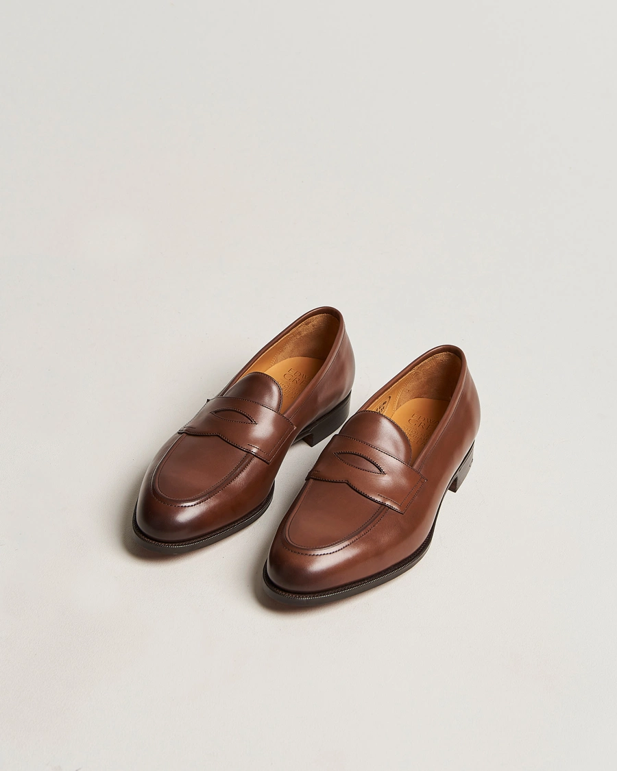 Mies | Loaferit | Edward Green | Piccadilly Penny Loafer Dark Oak Antique