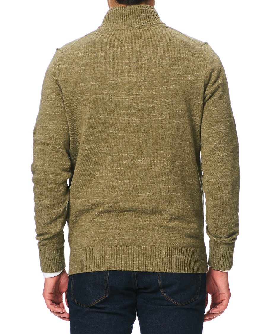 Mies | Puserot | Morris | Randall Cotton Half-Zip Sweater Olive