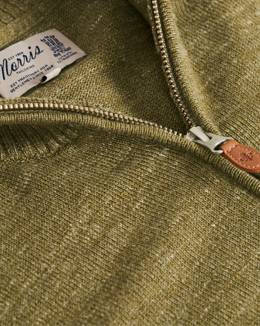 Mies | Puserot | Morris | Randall Cotton Half-Zip Sweater Olive