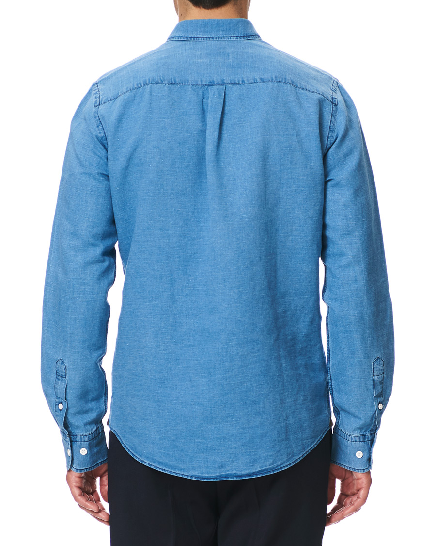 Mies | Kauluspaidat | Morris | Harold Denim Button Under Popover Shirt Blue