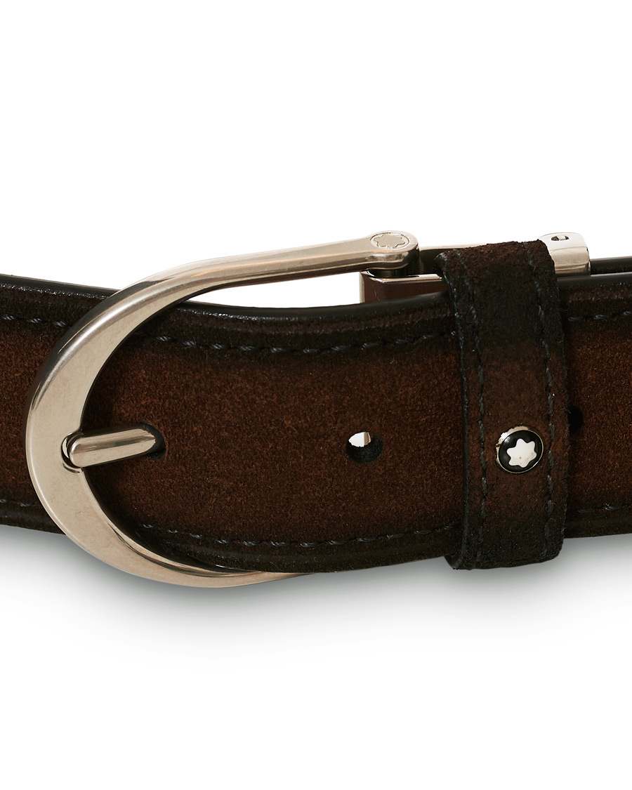 Mies | Montblanc Horseshoe Buckle Belt 35mm Light Brown Suede | Montblanc | Horseshoe Buckle Belt 35mm Light Brown Suede