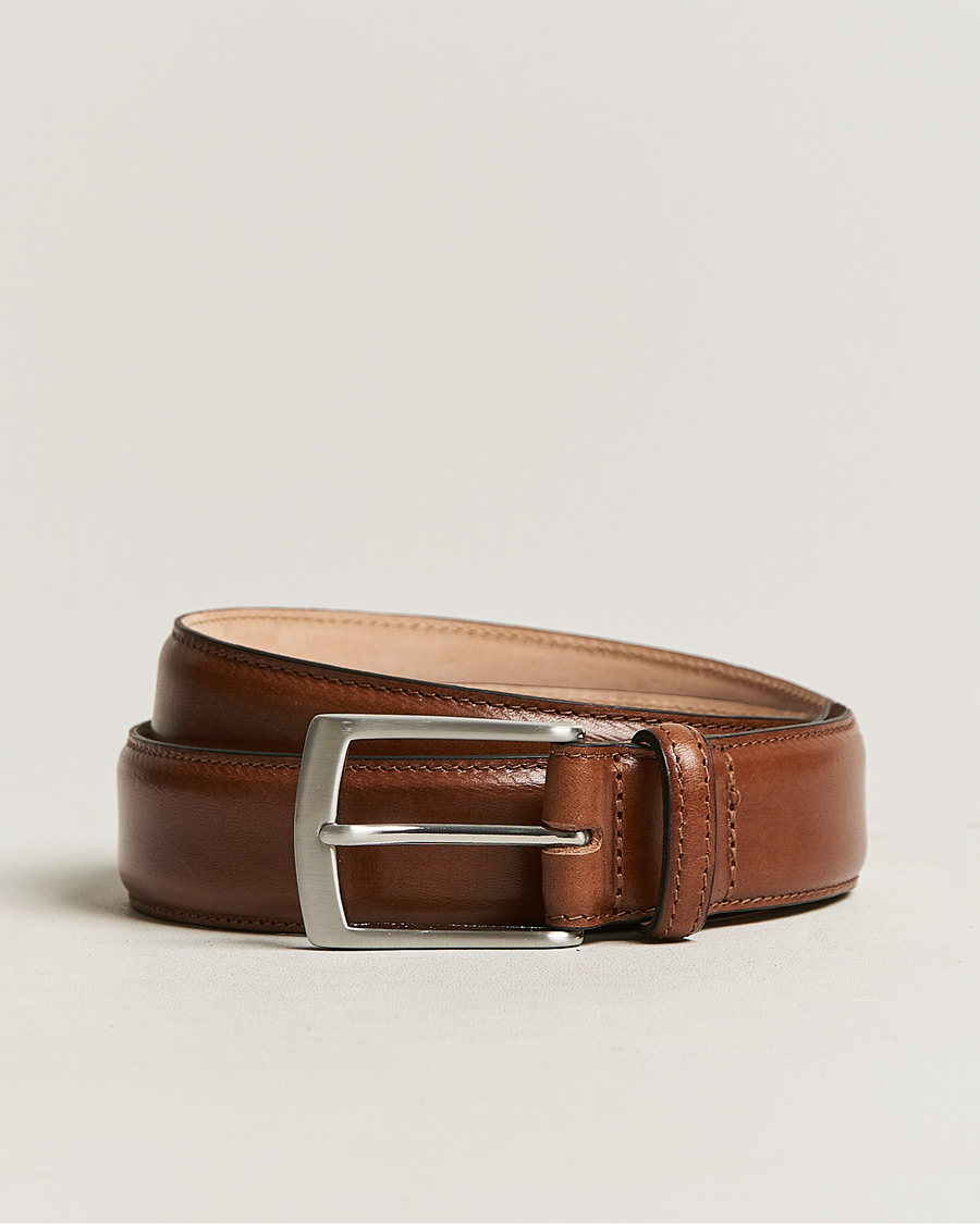 Mies | Loake 1880 Henry Leather Belt 3,3 cm Mahogany | Loake 1880 | Henry Leather Belt 3,3 cm Mahogany